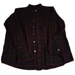 UNTUCKit Slim Fit Men's Navy Plaid Flannel Long Sleeve Size Large 100% Cotton  C